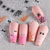 3D Halloween Nail Stickers Cartoon Mummy Bandages Ghost Eyes Pumpkin Spider Web Blood Drops DIY Winter Matte Nail Art Decoration