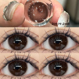 2PCS Nature Colored Contact  Lenses Brown Eyes Korea Makeup Beauty Pupil  Lens