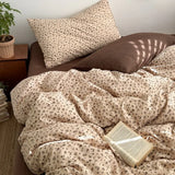 New literary and retro floral super soft wrinkled yarn printing four-piece set, three-piece set for student dormitory