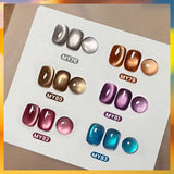 10ml Leopard Cat Magnetic Eye Gel Nail Polish Autumn Night Coffee Brown Glass Beads Soak Off UV LED Manicure Nail Ar