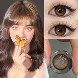 1Pair Hot Selling Colored Contact Lenses for Eyes With Diopters 0~-8.00 Degree Green Makeup Lens Soft Korea Beauty Pupils