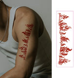 1pc Flame Wristband, Temporary Tattoo on Foot Loop, Tattoo Stickers on Arms and Legs, Waterproof and Durable Red Flame