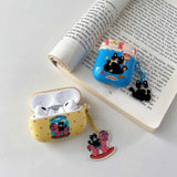 Black Cat Pendant Chain Earphone Case Protect For Airpods 1 2 3 4 Cover Soft Shockproof For Air Pods Pro Pro2nd Fundas