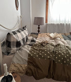 Parisian Mixed Sle 4-Piece Bedding Set Vintage Pure Cotton Combed Cotton Bedding Kit Bed Canopy Design Skin-Friendly