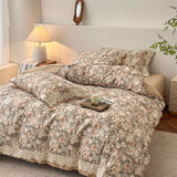 Cotton Bedding Set Twill Print Bed Linens Sheet Pillowcase Duvet Cover Sets Underwear