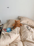 Pure Cotton Double Layered Lace Four Piece Bedding Set Cute South France Secret Garden Cartoon Design Bed eet Cover Duvet C...