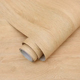 Self-adhesive wallpaper wardrobe waterproof vinyl solid color wood grain bedroom cabinet furniture door renovation wall sticker