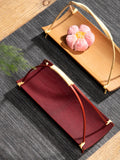 Handcrafted Bamboo Handle Fruit Basket Tea Snack Tray Creative Chinese Style Retro Tea Ceremony Serving Basket for Living Room