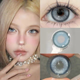 1 Pair Hot Selling Color Contact Lenses With Prescription Myopia Lenses Green Lens for Women Makeup Yearly Fast Shipping