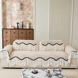 Elegant Chenille Sofa Cover 3 Seater, Non-slip, Leather Couch Slipcover, French-style, Armchair Furniture Protector