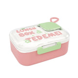 Stainless Steel Lunch Box,Portable Bento Box with Spoon, Plastic Bento Box Kids with Handle, Microwavable Food Container