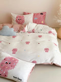 Ultra-Soft Warm Milk Velvet Bedding Set Cartoon Winter Faionable Tee-Piece Bedding Set Fine Texture Durable Active Printing