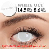1 Pair Halloween Contact Lenses for Eyes Cosplay Lenses Anime Lenses Black&White Lenses Accessories Yearly