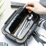 Easy-Clean Bento Container For Students & Office Workers,Leak-Proof Stainless Steel Lunch Box With 3/4 Compartments - Durable