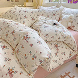 Ins Bedding Set Refreshing New Blue Wind CHIME  Four PIECE Set On Bed Washing Cotton Bed Sheet Bed Sheet Dormitory 3pcs