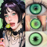 2Pcs Halloween Cosplay Color Contact Lenses for Eyes with Degree Cosmetic Lens Green Eyes Makeup Soft Blue Beauty Pupil
