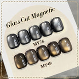 BORN PRETTY 10ml Black Glass Cat Magnetic Gel Nail Polish Ultra Shine Gold Silver Glitter Soak Off UV LED Gel Nail Art Varnish