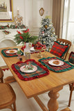Set of 4/8/12 Christmas Plaid Placemats with Contrasting Ruffled Edges – Perfect for Christmas and Winter Parties
