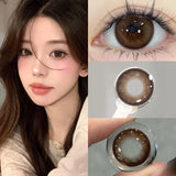 1 Pair New Korean Lenses Colored Contact Lenses With Degree Myopia Lenses Soft Beautiful Pupil Brown Contact Make Up
