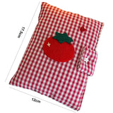 Cute Tomato Cloth Cover A6 Notebook Handcrafted Daily Schedule Book Portable Student Journal Writing Handbook with Inner