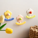 Dopamine Flower Wall Hanging Hooks Home Entrance Key Storage Stick-On Hooks Korean Style Living Room Decor ABS Material