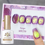 Green Guava Gel Nail Polish Cat Magnetic Light 10ml Sparkling Glass Bead Soak Off UV LED Varnish Salon Maniucre