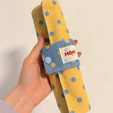 Vintage Polka Dot Roll Up Pencil Case Dual Use Makeup Brush Holder Student Pen Bag Portable Travel Stationery Storage Pouch Gift