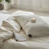 40S Ripple Jacquard Pure Cotton Bedding Set Bubble Gauze Color Blocking Breathable Quilt Set Twin Full Queen King Bedclothes