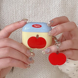 New Cute Red Apple Pattern Gloss Shockproof Protective Cover Case For AirPods 1 2 3 4 Pro 2 Earphone Bluetooth Earphone Shell