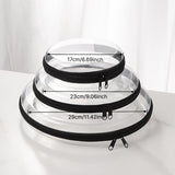 3pcs Clear Round Waterproof Makeup Bag Set,Portable Double Zipper Travel Storage Pouch,Travel Toiletry Bag,Multi-Purpose Organizer