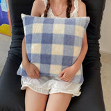 Ikeehome  class A sheep wool throw pillow cartoon small fresh throw pillow living room bedroom pillow 45x45cm