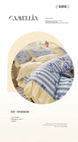 Black Lace Ruffles Korean Bow Decor Bedding Set Duvet Cover Pillowcase Washed Cotton Four-Piece Sets Soft Quilt Cover Bed Sheet