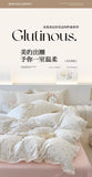 Princess Style Bedding Sets Ruffle Lace Bow Quilt Cover Romantic Print Bedclothes Home Decor Woman Girl Bedroom Duvet Cover 4pcs