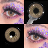 Colored Contact Lenses Lalens Queen Crystal Blue Two Tone Brown Green Gray Color Contacts Eye Lens Eyes Half Year 2Pcs