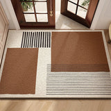 Modern Geometric Wire Loop Door Mat Water Absorbent Dirt Trapper Non-slip Rug for Home Entrance & Hallway