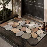 PVC Wire Ring Entry Door Mat Outdoor Cuttable Non-Slip Dirt Resistant Dust Removal Foot Mat Entrance Pebble Floor Carpet