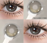 1 Pair Colored Myopia Contact Lenses for Eyes Fashion Lenses with Diopter Prescription Black Eye Lens Beauty Grey Pupil