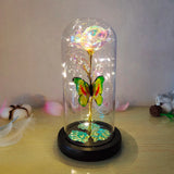 Gift Floral Rose Flowers Glass Rose Lighted Artificial Roses For Anniversary Romantic Gift Valentine'S Day
