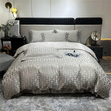 Luxury Satin Jacquard Duvet Cover Set Nordic Double Bed Quilt Cover Bedding Set Adlut Pillowcases Sheet Queen King Home Textiles