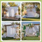 2PCS Dark Green Wrinkle-Free Photography Background Drapes Wedding Backdrop Curtain for Parties Baby Birthday- Crease Resistant