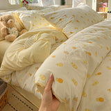 Ikeehome  new class A super soft washable four-piece cartoon quilt cover dormitory bed sheet three-piece bedding