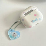Cartoon Cute Dog Footprints Imd Silicone Earphone Case For AirPods Pro 2 Charging Box Cover For AirPods 4 3 2 1 Puppy Pendant