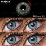 1 Pair Brown Colored Contact Lenses Gray Eyes Natural Brown Eyes Contact Lens Eye Makeup Beauty 14.20mm Yearly