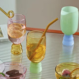 Champagne Glass Handmade Color Glass Wine Goblet Juice Cup Heat-Resistant Water Cup Drinking Wine Glass Cocktail-glass