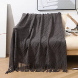 Knitted Throw Blanket Soft Cozy for Couch Yellow Living Room Home Decor Outdoor Lightweight Blanket with Tassels Warm Woven