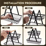 New Portable Iron Kitchen Storage Rack Multifunctional Fruit Basket Multi-layer Snack Storage Shelf