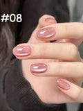 12ml 1-16pcs Autumn Nails New Clear Pink Glass Bead Moonlight Magnet Cat Eye Gel Nail Polish Whitening Nail Supplies