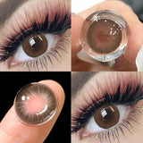 1pair Myopia Contact Lenses with Degrees Colored Natural Lenses 0 to -6.00 Degrees Graduation Blue Pupils Lenses Eyes