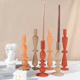 Nordic Matte Glass Candle Holders Home Decoration Candlestick Birthday Candle Holder Dining Table Decoration Candle Home Decore