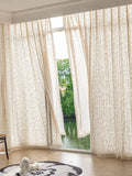 French Style Living Room Curtain Cream Beige Bedroom Decorative Curtains Floral Pattern Light-transmitting Study Curtains IG 커튼